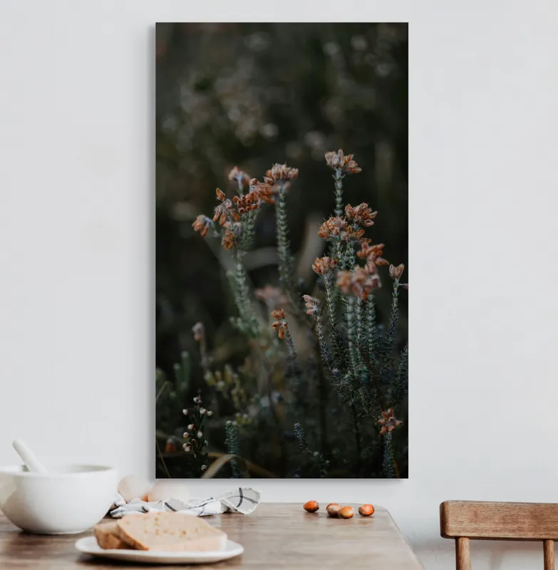 Tablou Canvas, "Splendoarea florilor în amurgul toamnei", Flori, Uscate, Melancolie, Natură, Sălbatică, Tulpini, Fragilitate, Toamnă, Textură, Subtilitate, 50 x 90 cm – poza 3