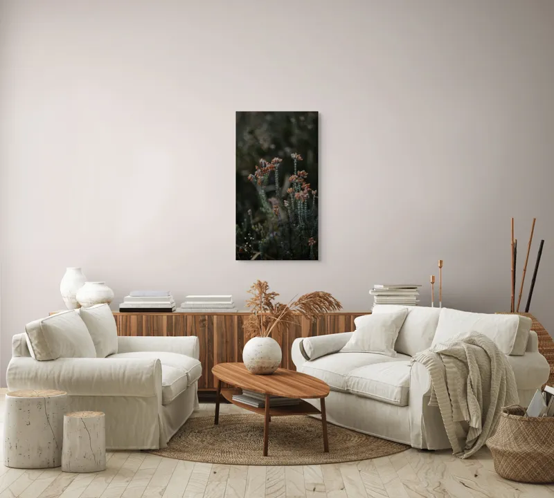 Tablou Canvas, "Splendoarea florilor în amurgul toamnei", Flori, Uscate, Melancolie, Natură, Sălbatică, Tulpini, Fragilitate, Toamnă, Textură, Subtilitate, 50 x 90 cm – poza 7