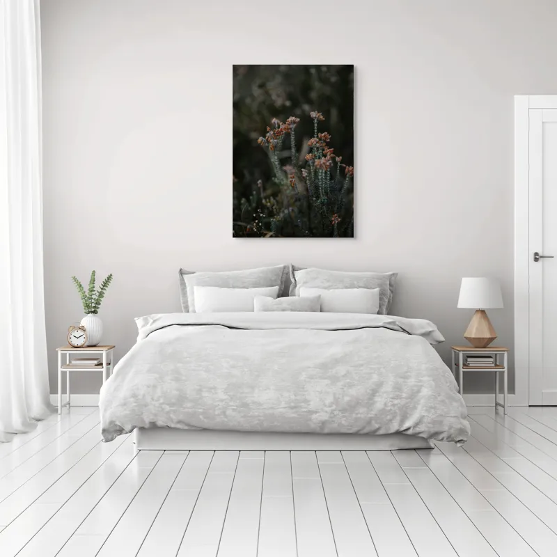 Tablou Canvas, "Splendoarea florilor în amurgul toamnei", Flori, Uscate, Melancolie, Natură, Sălbatică, Tulpini, Fragilitate, Toamnă, Textură, Subtilitate, 70 x 100 cm – poza 3