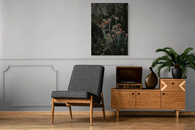 Tablou Canvas, "Splendoarea florilor în amurgul toamnei", Flori, Uscate, Melancolie, Natură, Sălbatică, Tulpini, Fragilitate, Toamnă, Textură, Subtilitate, 70 x 100 cm – poza 6
