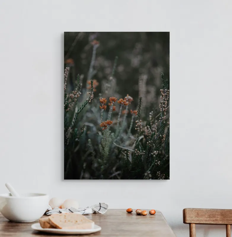 Tablou Canvas, "Florile câmpului în asfințit plăcut", Flori, Natură, Sălbăticie, Plante, Verdeață, Frumusețe, Simplitate, Calm, Naturalețe, Delicatețe, 50 x 70 cm – poza 3