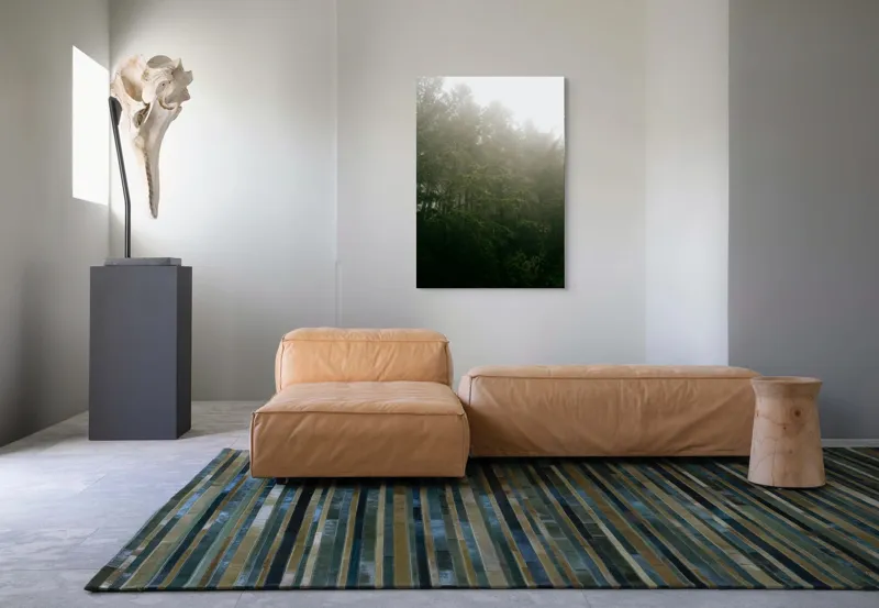 Tablou Canvas, "Pădurea învăluită în ceață densă", Ceață, Pădure, Mister, Verzișor, Seninătate, Natură, Întuneric, Arbori, Liniște, 70 x 100 cm – poza 7