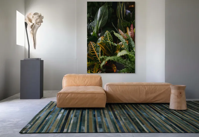 Tablou Canvas, "Diversitate de plante tropicale luxuriante", Frunze, Verde, Colorat, Natură, Dungi, Tropical, Vegetație, Luxuriant, Întunecat, Vibrant, 100 x 150 cm – poza 7