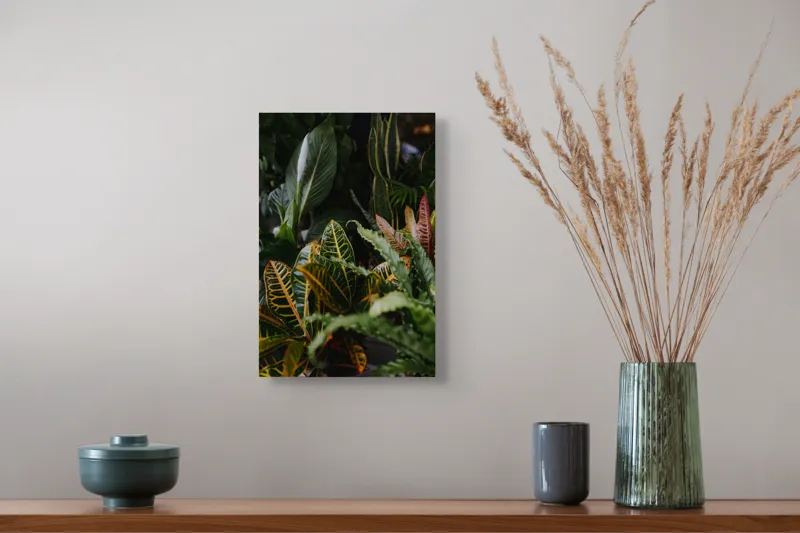 Tablou Canvas, "Diversitate de plante tropicale luxuriante", Frunze, Verde, Colorat, Natură, Dungi, Tropical, Vegetație, Luxuriant, Întunecat, Vibrant, 26 x 39 cm – poza 5