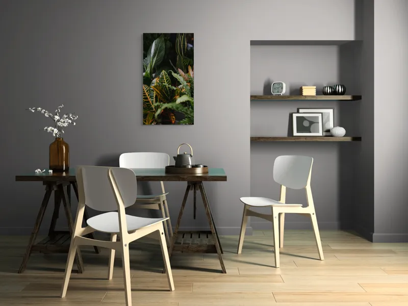 Tablou Canvas, "Diversitate de plante tropicale luxuriante", Frunze, Verde, Colorat, Natură, Dungi, Tropical, Vegetație, Luxuriant, Întunecat, Vibrant, 50 x 90 cm – poza 4