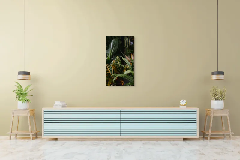 Tablou Canvas, "Diversitate de plante tropicale luxuriante", Frunze, Verde, Colorat, Natură, Dungi, Tropical, Vegetație, Luxuriant, Întunecat, Vibrant, 50 x 90 cm – poza 6