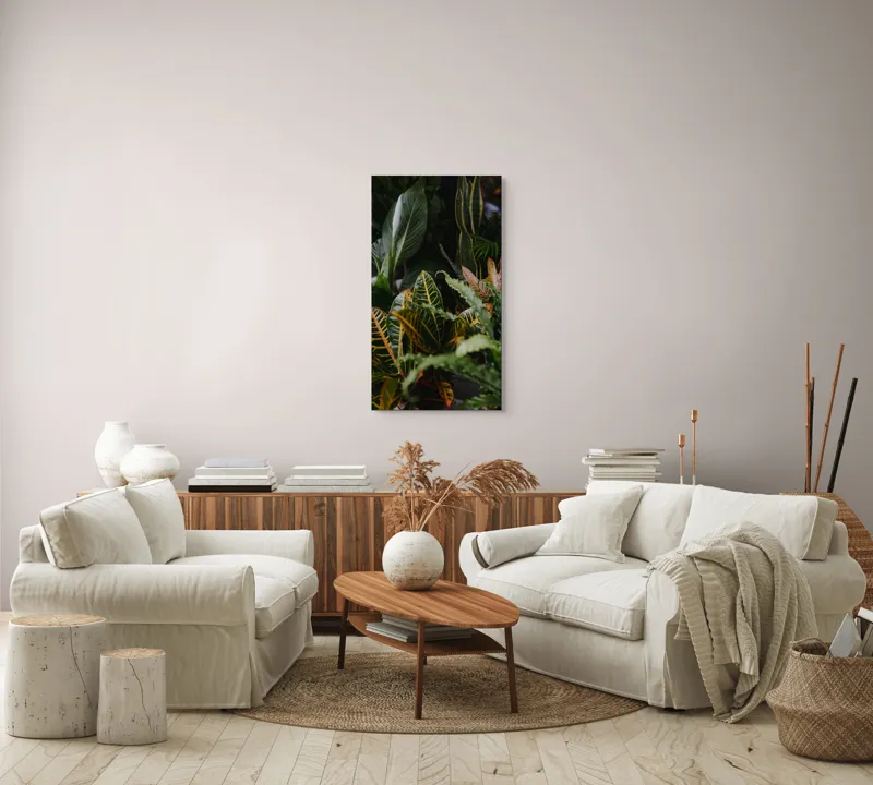 Tablou Canvas, "Diversitate de plante tropicale luxuriante", Frunze, Verde, Colorat, Natură, Dungi, Tropical, Vegetație, Luxuriant, Întunecat, Vibrant, 50 x 90 cm – poza 7