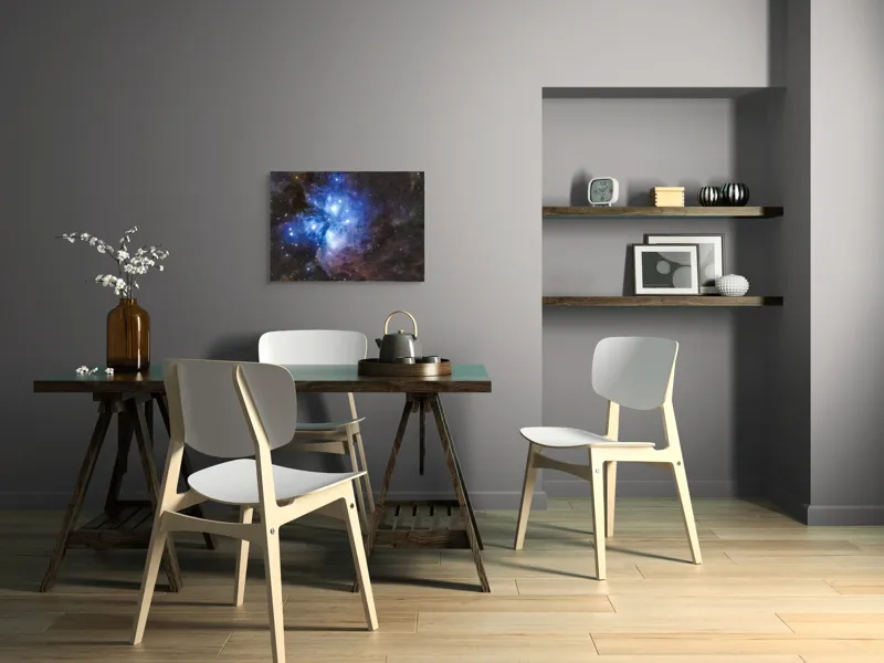 Tablou Canvas, "Luminile albastrul universului infinit", Stele, Nebuloasă, Albastru, Spațiu, Mister, Cosmos, Strălucire, Univers, Lumină, Frumusețe, 70 x 50 cm – poza 5