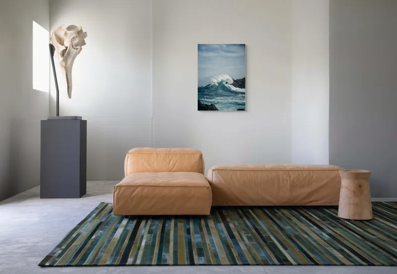Tablou Canvas, "Valuri izbind stâncile înspumate", Vâlvătaie, Spumă, Stânci, Cer, Valuri, Ocean, Turcoaz, Putere, Natură, Furtună, 50 x 70 cm – poza 7