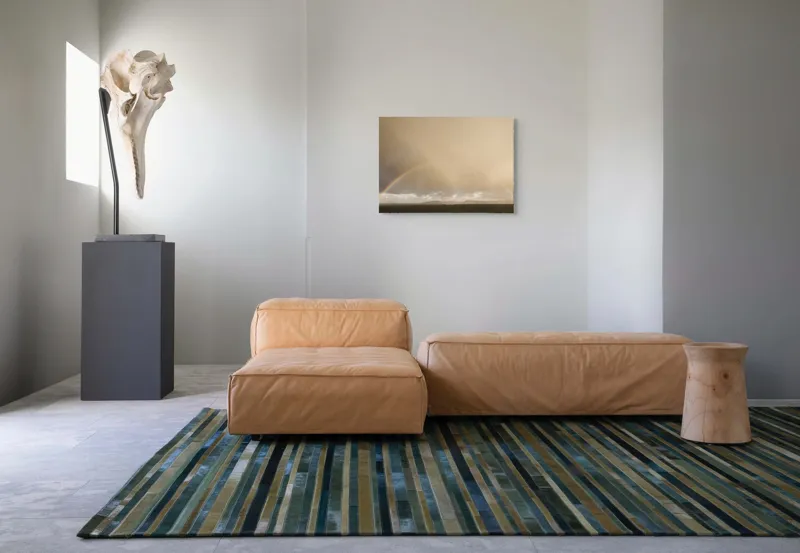 Tablou Canvas, "Curcubeu pe cer înnorat peste mare", Curcubeu, Cer, Mare, Peisaj, Nori, Lumină, Horizont, Strălucire, 70 x 50 cm – poza 8