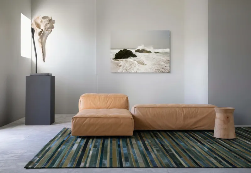 Tablou Canvas, "Valurile lovesc stâncile solitare ale mării", Valuri, Stânci, Spumă, Mare, Cale, Cer, Apă, Natură, Nisip, Energie, 100 x 70 cm – poza 7