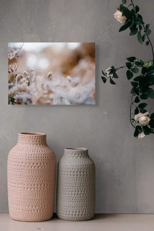 Tablou Canvas Flori Înghețate în Dimineața de Iarnă Natură și Gheață, 54 x 39 cm – poza 8