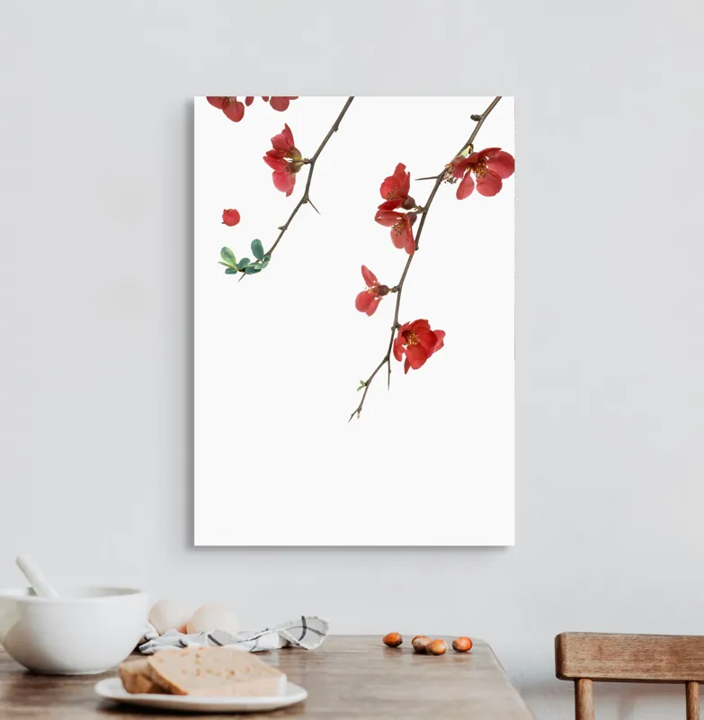 Tablou Canvas Cireș înflorit pe ramuri subțiri Natură și Contrast, 50 x 70 cm – poza 3