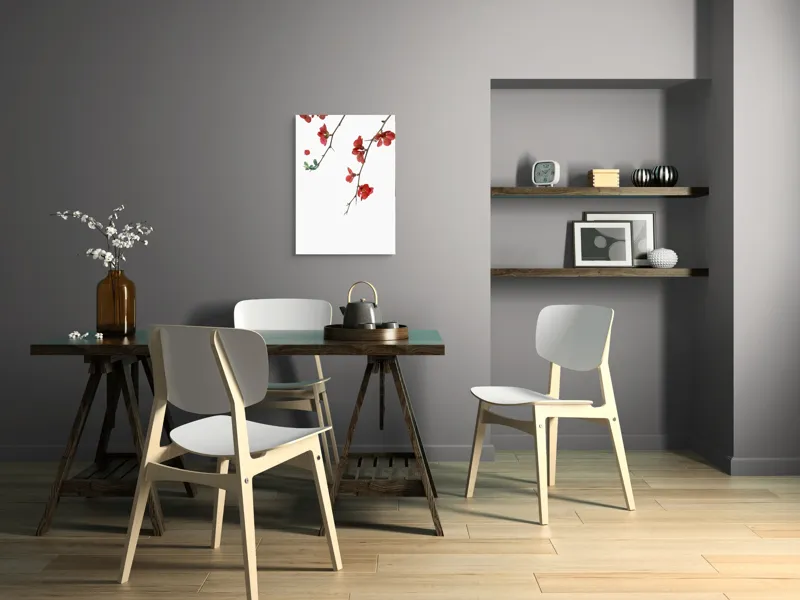 Tablou Canvas Cireș înflorit pe ramuri subțiri Natură și Contrast, 50 x 70 cm – poza 5