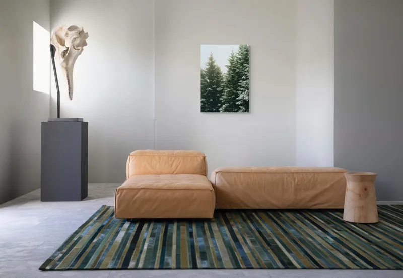 Tablou Canvas, "Iarna acoperind brazii înalți", Brazi, Zăpadă, Pădure, Iarnă, Cer, Rece, Verde, Alb, Seninătate, Natură, 50 x 70 cm – poza 7