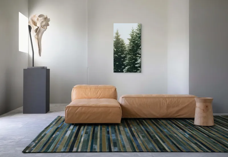Tablou Canvas, "Iarna acoperind brazii înalți", Brazi, Zăpadă, Pădure, Iarnă, Cer, Rece, Verde, Alb, Seninătate, Natură, 50 x 90 cm – poza 5