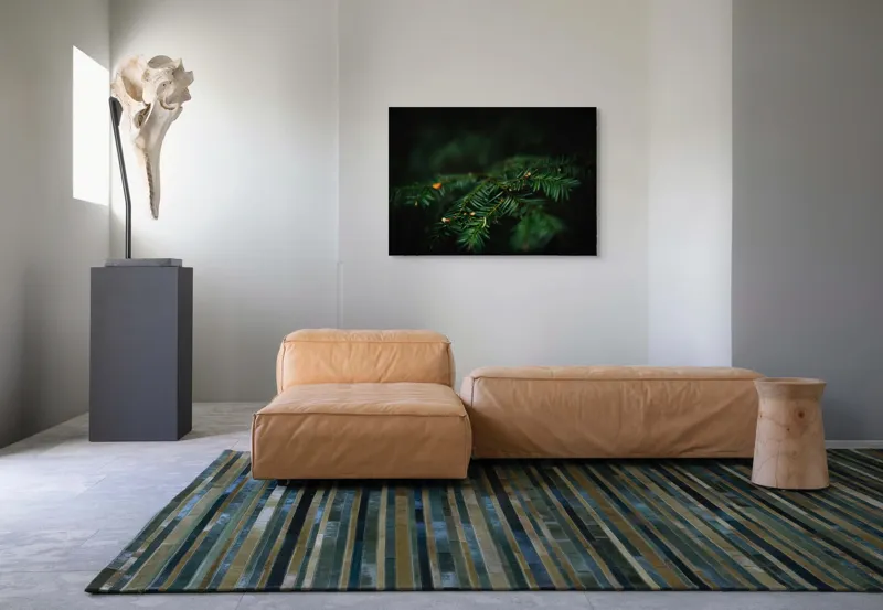 Tablou Canvas, "Frumusețea tainică a pădurii verzi", Ace, Verde, Natură, Frunziș, Rășinoase, Detaliu, Întunecat, Ramură, Elegant, Subtil, Calm, Vegetație., 100 x 70 cm – poza 7