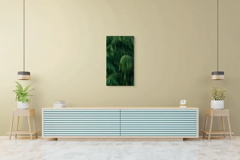 Tablou Canvas, "Frunziș tropical luxuriant și dens", Frunze, Verzi, Tropice, Naturale, Luxuriant, Textură, Exotic, Abundență, Vegetație, 50 x 90 cm – poza 6