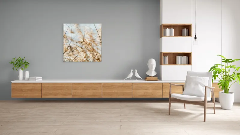 Tablou Canvas, "Dansul lin al ierburilor în vânt", Vânt, Iarbă, Lumină, Căldură, Vară, Mișcare, Seninătate, Naturalețe, 100 x 100 cm – poza 8