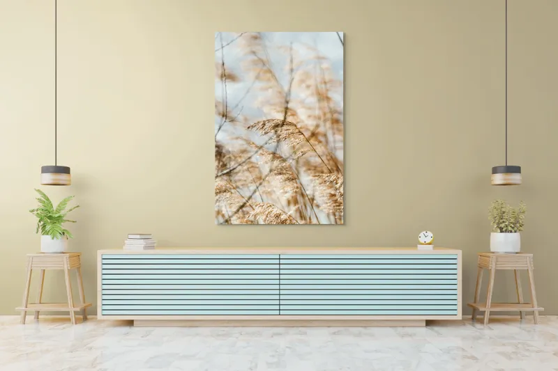 Tablou Canvas, "Dansul lin al ierburilor în vânt", Vânt, Iarbă, Lumină, Căldură, Vară, Mișcare, Seninătate, Naturalețe, 100 x 150 cm – poza 4