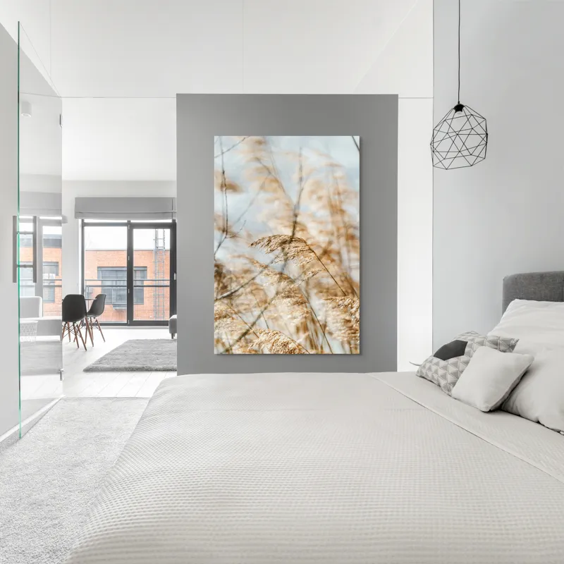 Tablou Canvas, "Dansul lin al ierburilor în vânt", Vânt, Iarbă, Lumină, Căldură, Vară, Mișcare, Seninătate, Naturalețe, 100 x 150 cm – poza 5
