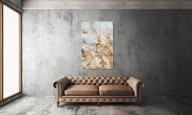 Tablou Canvas, "Dansul lin al ierburilor în vânt", Vânt, Iarbă, Lumină, Căldură, Vară, Mișcare, Seninătate, Naturalețe, 100 x 150 cm – poza 6