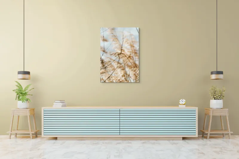 Tablou Canvas, "Dansul lin al ierburilor în vânt", Vânt, Iarbă, Lumină, Căldură, Vară, Mișcare, Seninătate, Naturalețe, 70 x 100 cm – poza 5