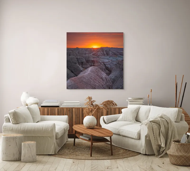 Tablou Canvas, "Răsărit peste canioanele de piatră", 100 x 100 cm – poza 3