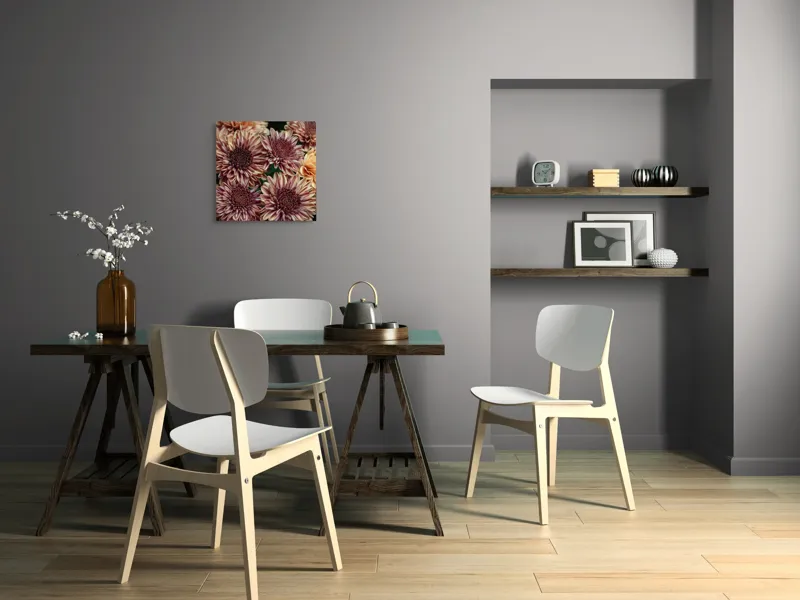 Tablou Canvas, "Petale de crizanteme în dimineață târzie", Flori, Crizanteme, Petale, Colorate, Textură, Natură, Frumusețe, Detalii, 50 x 50 cm – poza 8