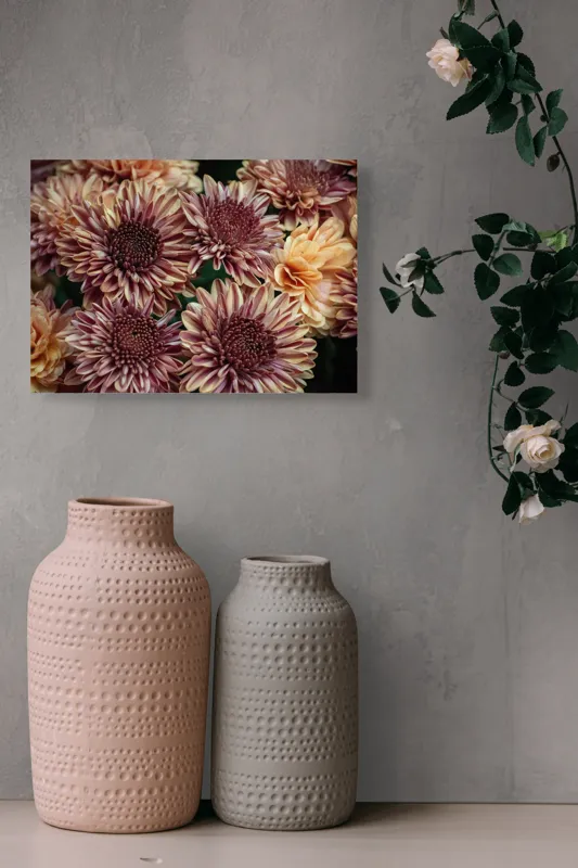 Tablou Canvas, "Petale de crizanteme în dimineață târzie", Flori, Crizanteme, Petale, Colorate, Textură, Natură, Frumusețe, Detalii, 54 x 39 cm – poza 8