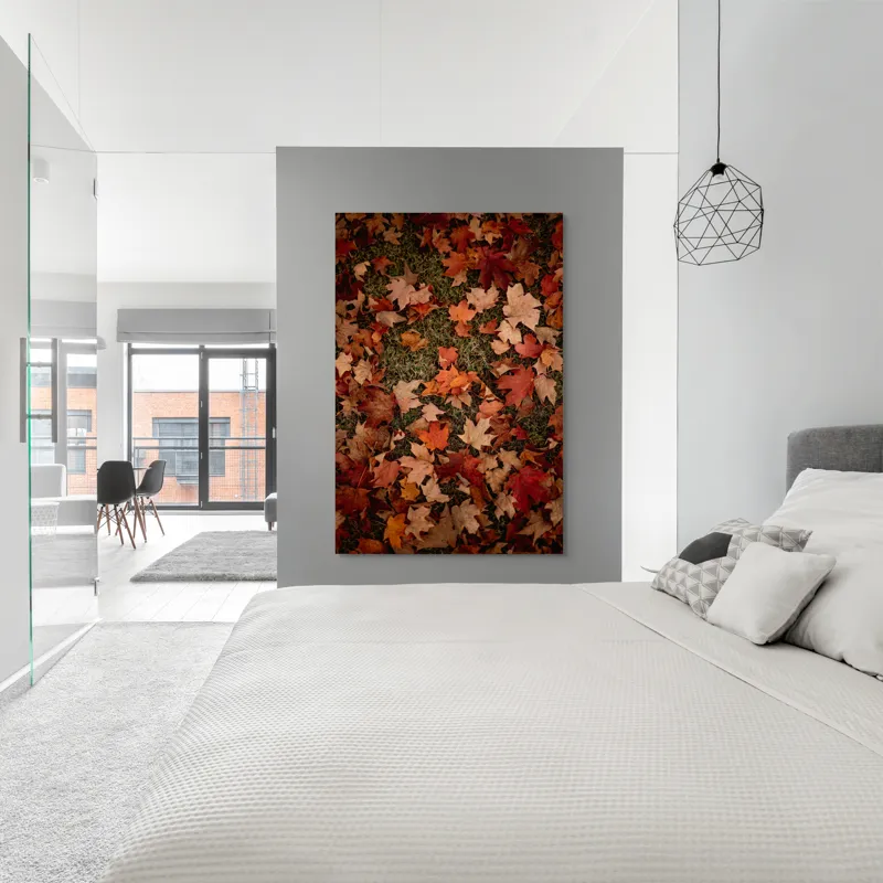 Tablou Canvas, "Covor toamna din frunze arămii", Frunze, Toamnă, Culoare, Pământ, Arțar, Natură, Covor, Ruginiu, Naturalețe, Sezon, 100 x 150 cm – poza 5