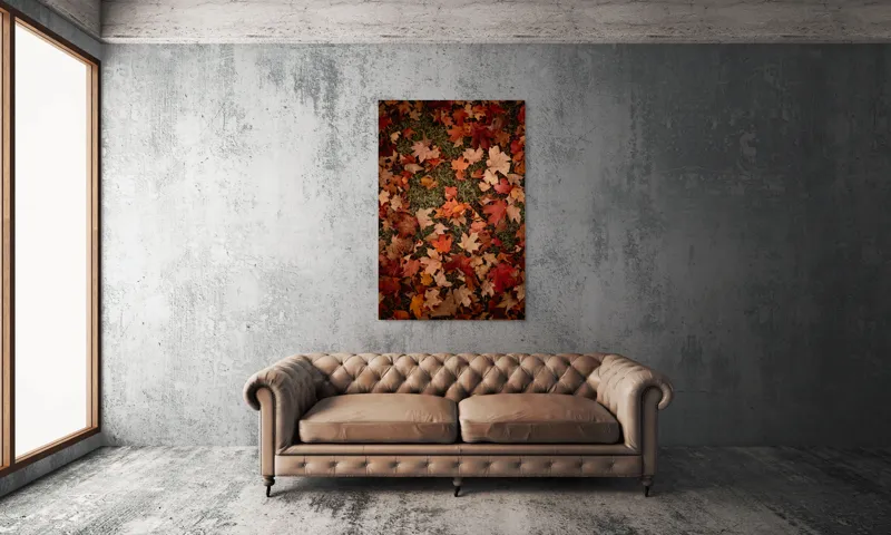Tablou Canvas, "Covor toamna din frunze arămii", Frunze, Toamnă, Culoare, Pământ, Arțar, Natură, Covor, Ruginiu, Naturalețe, Sezon, 100 x 150 cm – poza 6