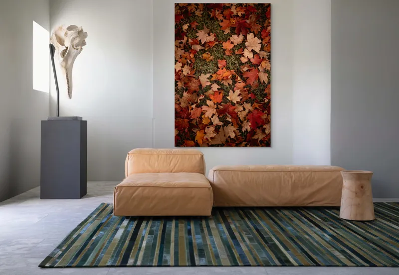 Tablou Canvas, "Covor toamna din frunze arămii", Frunze, Toamnă, Culoare, Pământ, Arțar, Natură, Covor, Ruginiu, Naturalețe, Sezon, 100 x 150 cm – poza 7