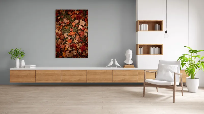 Tablou Canvas, "Covor toamna din frunze arămii", Frunze, Toamnă, Culoare, Pământ, Arțar, Natură, Covor, Ruginiu, Naturalețe, Sezon, 100 x 150 cm – poza 8