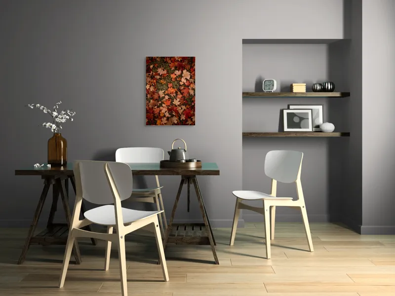 Tablou Canvas, "Covor toamna din frunze arămii", Frunze, Toamnă, Culoare, Pământ, Arțar, Natură, Covor, Ruginiu, Naturalețe, Sezon, 50 x 70 cm – poza 5