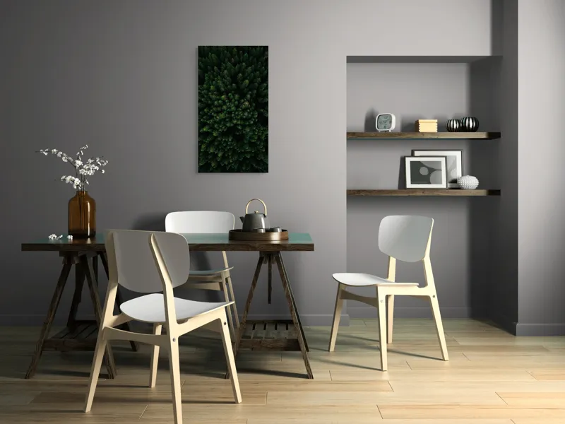 Tablou Canvas, "Coronamentul verde al pădurii liniștite", Verde, Copaci, Coronament, Densitate, Natură, Pădure, Aerian, Vegetație, 50 x 90 cm – poza 4