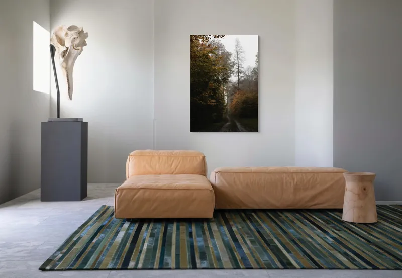 Tablou Canvas, "Cărare de toamnă prin pădurea tăcută", Toamnă, Pădure, Potecă, Frunze, Culoare, Înnorat, Natură, Tranquilitate, Izolare, Romanticism, 70 x 100 cm – poza 7
