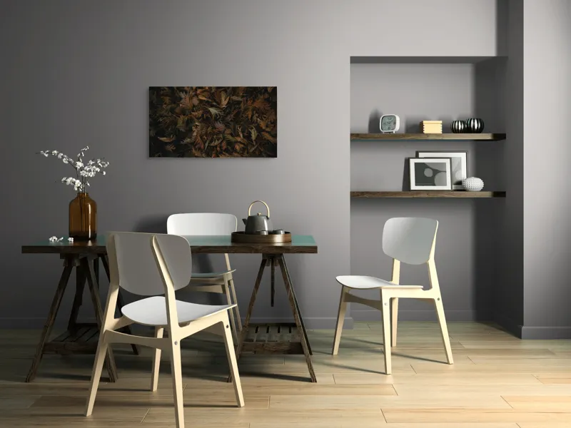 Tablou Canvas, "Frumusețea Trecătoare a Toamnei", Frunze, Toamnă, Natură, Textură, Maro, Usucate, Covor, Vegetație, Întunecat, Pământiu, 90 x 50 cm – poza 3