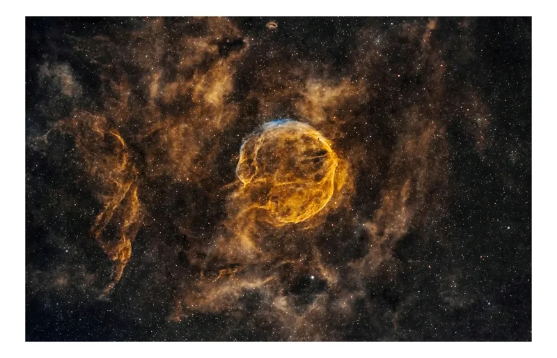 Tablou Canvas, "Supernova Pulsând în Universul Îndepărtat", Mister, Infinit, Nebuloasă, Strălucire, Întuneric, Univers, Praf, Lumină, Expansiune, Cosmos, 54 x 39 cm