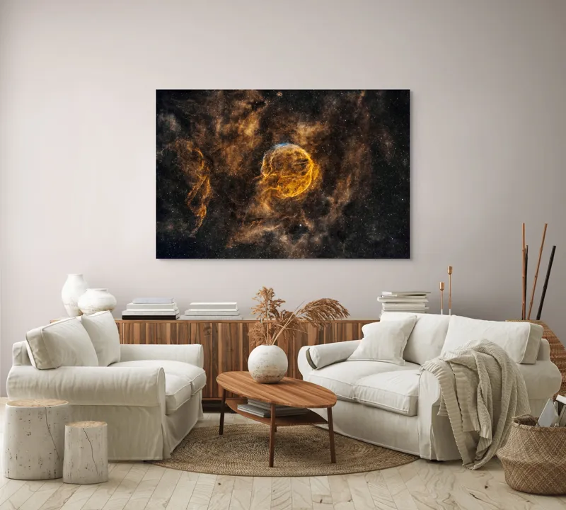 Tablou Canvas, "Supernova Pulsând în Universul Îndepărtat", Mister, Infinit, Nebuloasă, Strălucire, Întuneric, Univers, Praf, Lumină, Expansiune, Cosmos, 150 x 100 cm – poza 3