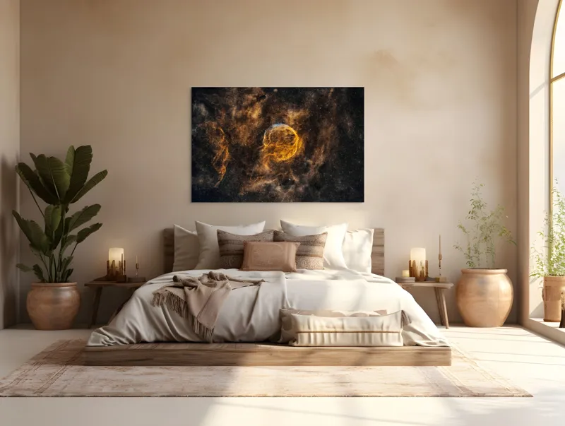 Tablou Canvas, "Supernova Pulsând în Universul Îndepărtat", Mister, Infinit, Nebuloasă, Strălucire, Întuneric, Univers, Praf, Lumină, Expansiune, Cosmos, 150 x 100 cm – poza 4