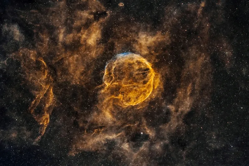 Tablou Canvas, "Supernova Pulsând în Universul Îndepărtat", Mister, Infinit, Nebuloasă, Strălucire, Întuneric, Univers, Praf, Lumină, Expansiune, Cosmos, 150 x 100 cm – poza 2