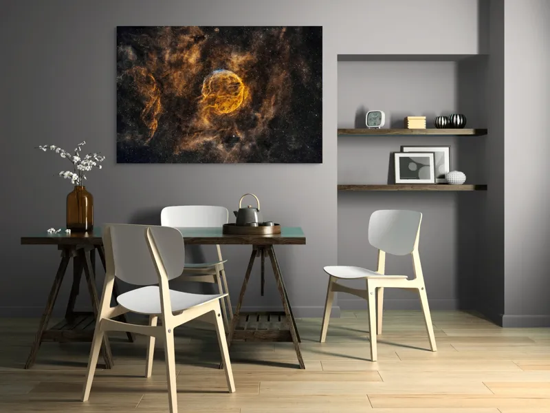 Tablou Canvas, "Supernova Pulsând în Universul Îndepărtat", Mister, Infinit, Nebuloasă, Strălucire, Întuneric, Univers, Praf, Lumină, Expansiune, Cosmos, 150 x 100 cm – poza 5