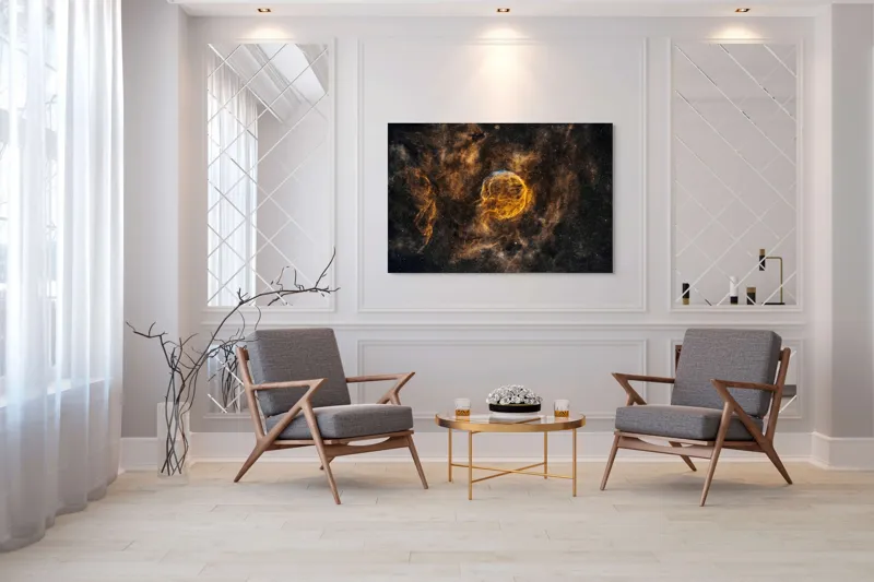 Tablou Canvas, "Supernova Pulsând în Universul Îndepărtat", Mister, Infinit, Nebuloasă, Strălucire, Întuneric, Univers, Praf, Lumină, Expansiune, Cosmos, 150 x 100 cm – poza 7