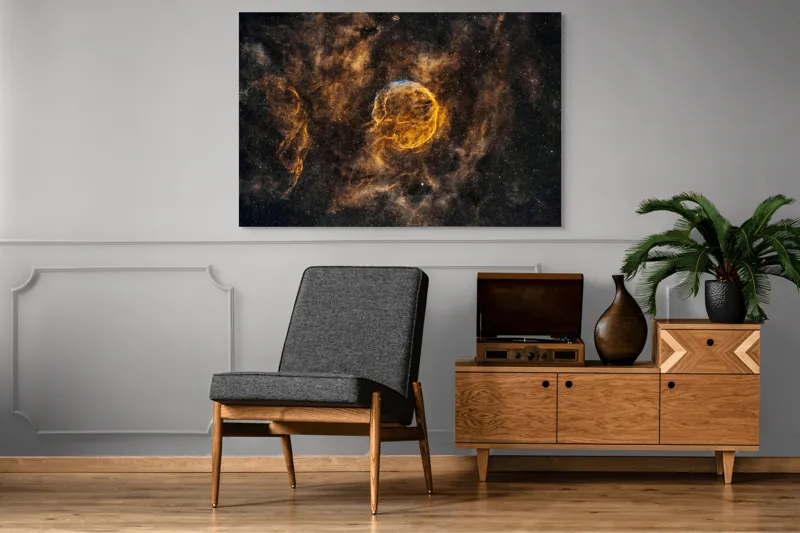 Tablou Canvas, "Supernova Pulsând în Universul Îndepărtat", Mister, Infinit, Nebuloasă, Strălucire, Întuneric, Univers, Praf, Lumină, Expansiune, Cosmos, 150 x 100 cm – poza 8