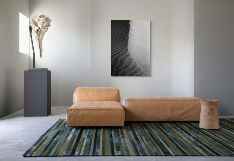 Tablou Canvas, "Nisipuri îmbrățișate de umbre fine", Nisip, Textură, Contrast, Dune, Valuri, Natural, Monocrom, Mișcare, 70 x 100 cm – poza 7