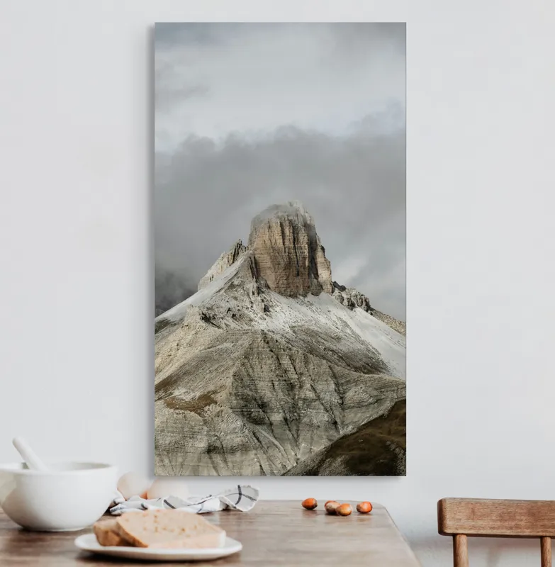 Tablou Canvas, "Misterul Vârfului Piatra Ascunsă", Nor, Vârf, Munți, Ceață, Piatra, Peisaj, Cer, Natură, Înălțime, Majestuos, 50 x 90 cm – poza 3