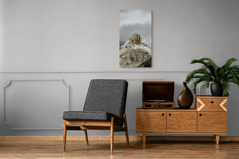 Tablou Canvas, "Misterul Vârfului Piatra Ascunsă", Nor, Vârf, Munți, Ceață, Piatra, Peisaj, Cer, Natură, Înălțime, Majestuos, 50 x 90 cm – poza 8