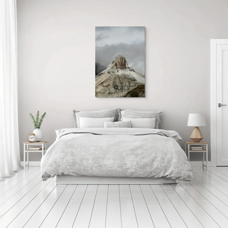 Tablou Canvas, "Misterul Vârfului Piatra Ascunsă", Nor, Vârf, Munți, Ceață, Piatra, Peisaj, Cer, Natură, Înălțime, Majestuos, 70 x 100 cm – poza 3