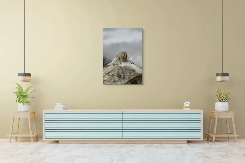 Tablou Canvas, "Misterul Vârfului Piatra Ascunsă", Nor, Vârf, Munți, Ceață, Piatra, Peisaj, Cer, Natură, Înălțime, Majestuos, 70 x 100 cm – poza 5